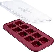 Souper Cubes 2 Tbsp Silicone Freezer Tray with Lid - Easy Meal Prep Container and Kitchen Storage Solution - Silicone Mold for Soup and Food Storage - Cranberry – 1-Pack