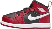 [Jordan] 1 Mid Baby/Toddler Shoes (DQ8425-061, Black/Gym Red/White)