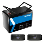 Gentrax 12V 100Ah Lithium Battery with Two VoltX 5000mAh Power Banks
