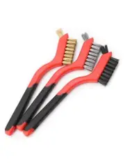 bepisofWire Brush Set of 3 pcs 7" Long with Nylon/Brass/Stainless Steel brist...