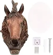 Vintage Animal Shape Wall Hook Hanging Hook Coat Hook Decorative Wall Mount for Bathroom Bedroom Antique Copper Resin Horse Goat Shape Home Decor (Horse (Anti-Imitation Bronze))