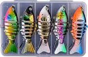 Nybhyjka Swim Bait - Lifelike Fishing Lures | 3.94inch Multi Joint Soft Bait 5X Lifelike for Saltwater Freshwater Trout Lakes Rivers