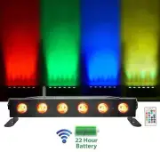 Rockville BEST STRIP 60 Black Rechargeable Wash Light Bar/Wireless DMX+RGBWA+UV