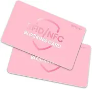 [WHonor] RFID Blocking Card, Debit Credit Card Protector, Anti-Theft Contactless NFC Blocker, One Card Protect Entire Wallet, Pink, 2 Pack, 8.5 X 5.4 X 0.9 cm, Minimalist