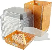 100 Pcs Bakery Treat Boxes with Clear Lids Dessert Takeaway Boxes Paper Pastry Boxes Paper Sandwich Boxes Square Rectangle Pastry Boxes Portable Cookie Boxes for Chocolate Dessert Donut (Square)
