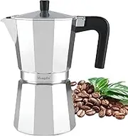 Mongdio Stovetop Espresso Maker Moka Pot, Cuban Coffee Maker, Italian Espresso Greca Coffee Maker, Stove Top Coffee Maker, 12 Espresso Cups, 20 oz - Silver