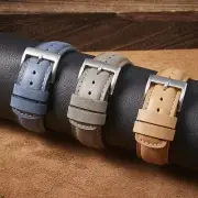 Men Genuine Leather Watch Strap Band with Spring Bars Retro Size 20mm 22mm