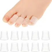10 Pack Pinky Toe Protector Silicone Toe Protectors Gel Toe Sleeves Breathable Open Toe Sleeves Toe Cushions Little Toe Protectors for Rubbing Corn Blister Toenails Loss Hammer Toes
