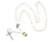 Pearl Crucifix Rosary by J.C. Walsh & Sons- Made In Ireland FC109