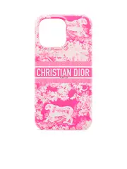 Dior Case Iphone 13 Pro in Fluorescent Pink Toile de Jouy