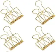 4Pcs Golden Hollow Out Long Tail Wire Binder Clips Paper Binder Clip Large 51mm Binder and Paper Clips Small in Size and Light in Weight,Clips, Clamps and Rings,Office Products