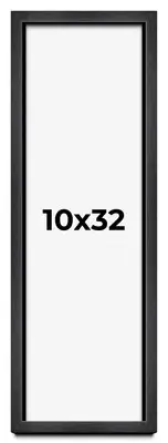 10x32 Shadow Box Frame Grey Charcoal Black | 0.875 Inches Deep | Solid Wood Shad