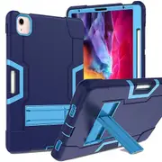 For Apple iPad Pro 11 inch 2020 2nd Gen Hybrid Fancy Shockproof Heavy Duty Kickstand Case Cover (Navy Blue)