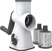 Table Top Drum Grater with 3 Blades and Powerful Anti-Slip Suction Base
