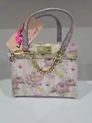 BETSEY JOHNSON Mini Crossbody With Chain NWT Top-Handle Bag/Flowers/Multicolor