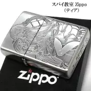 Zippo Oil Lighter Spy Room Tia Girl Silver Brass Etching Regular Case JP New