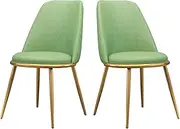 SJIALEN Dining Chair,for Living Room Bedroom Marriage Room Leisure Chairs Wrought Iron Leather Home Negotiation Backrest Chair Chairs(Color:Green,Size:2)