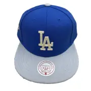 Los Angeles Dodgers Hat Blue Mitchell & Ness Snapback Liberty Fit Rounded Shape