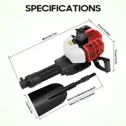 Handheld Trencher Digger Machine 52CC 2Stroke Garden Tree Digger Digging Machine