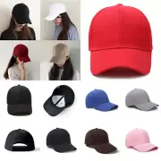 Baseball Cap Blank Curved Plain Visor white Hat Adjustable fit Pure Womens Mens❆