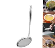 Fine Mesh Skimmer Spoon 304 Stainless Steel Hot Pot Fat Strainer for Oil Filter