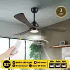 MAC 52" Reverse Airflow Wooden 3 Color Ceiling Fan Light Remote Control DC Motor