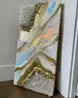 Walnut Epoxy Resin Table Live Edge Custom Order For Drawing Room Furniture Decor