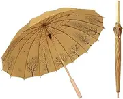 Chinese Style Umbrella Super Windproof and Waterproof Umbrella with Bamboo Handle Compact Stick Golf Umbrella