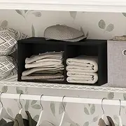 Furinno Reed 2-Tier Multipurpose Clothing & Closet Storage Organizer Shelf, 10-Inch Width, Blackwood