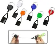 6 Pcs Retractable Lighter Leash, Keychain Lighter Holder with Clip Classic Lighter Cover Single Clip for Convenience Multicolor Lighter Strap Black, White, Red, Blue, Green，Orange