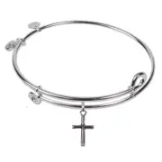 SOL 230072 Mini Cross, Bangle Sterling Silver Plated
