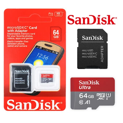 1*Micro SD Card SanDisk Ultra+Adapter 64GB Memory Card Class10 Phone AU