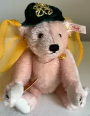 VTG STEIFF Rare Pink Bear Jointed MOHAIR Germany w/ Fortune Teller Costume 1997!