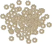 Dickly 200x Flower Spacer Beads Set Daisy Beads DIY Decor Charm Floral Loose Beads for Jewelry Making Bags Bracelet Rings Necklace, Gold Kc