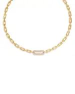 Roberto Coin 18K Yellow Gold Navarra Diamond Pave Chain Link Collar Necklace, 18