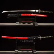 Clay tempered Folded Steel blade Japanese samurai katana sword full tang sharp.