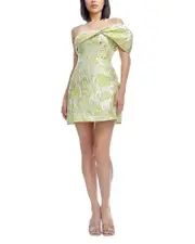 Dress the Population Olive Jacquard Mini Dress