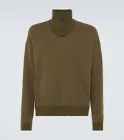 [Loro Piana] Loro Piana Cotton and cashmere half-zip sweater AU 96 green