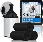 Small Black Bin Bags 4-6Liter Pedal Bin Liners, 69 Counts Mini Plastic Garbage Bags, Strong Wastebasket Trash Bags for Bathroom, Kitchen, Office,Car, Fit 4,5,6 L Waste Bin