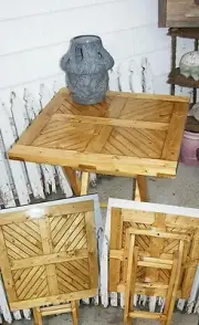 Square stained wood wooden Folding Side Table Indoor/Outdoor Patio Yard garden