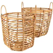 Ralu Rattan Baskets w/ Handles Set of 2