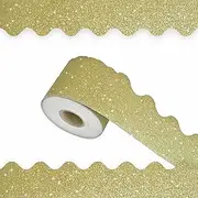 65Feet Shine Scalloped Bulletin Board Border - Decorative Trim Poster Borders for School Classroom Decoration Strips (Gold)