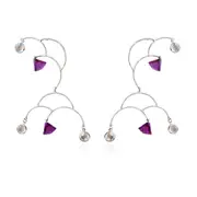 Culturesse Chiquita 11cm Platinum Arch Earrings Limited Edition For Pierced Ears