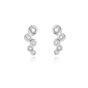 Culturesse Alexi Dainty Bubble Stud Earrings Sterling Silver Austrian Zirconia