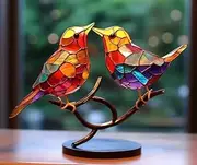 Cross-Border Bird Series Alloy Deco ions Bird Ornaments Home Deco ions Color Craft 2 Bird Ornaments Metal (Flat Bird) Multicolor1031 One Size