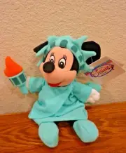 Disney Store Mini Bean Bag Liberty Minnie Mouse Statue of Liberty 8" w/Tags