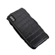 Business Style Crocodile Texture Shockproof Cowhide Protective Case For Iphone Xr (Black)