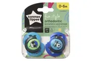 Tommee Tippee Closer To Nature FUN Style Soothers 0-6 Months 2 Pack (Colours May Vary)
