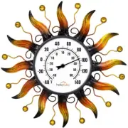 Thermometer 13.5" Outdoor Indoor Metal Sun Decoration Patio Living Wall mounted