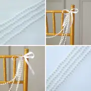 16 in Pre-Tied Faux Pearl Garland Chiavari Chair Back SASH Beaded String Party